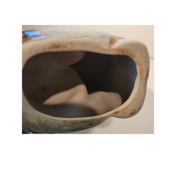 Cat Figurine Tonala Mexican Pottery Grayish Green Signed Whimsical Home Decor - Picture 12 of 12